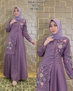 Baju Gamis Katun Toyobo Bordir Kualitas Premium Model A Gamis Malaysia