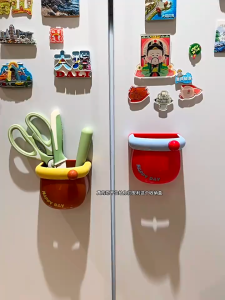 Magnetic Wall Mount Box Refrigerator Organizer Storage Box Pen Holder Kitchen Bathroom Office Desk Organizer