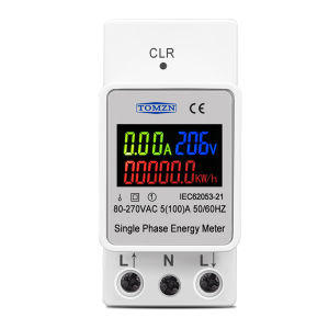 TOMZN AC 110V 220V 100A DIN Rail Voltage Current kWh Electric Energy Monitor Meter VOLT AMP Voltmeter Ammeter Wattmeter