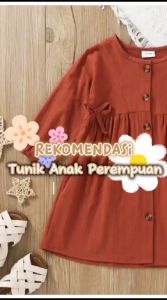 Belleva Tunik Midi Dress Anak Perempuan 1-5 Tahun Full Kancing Bahan Rayon Premium