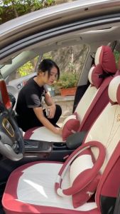 Toyota Special Car Leather Seat CoversWaterproof Car Seat Protector Automotive Seat Covers Full Set Fit Vios Hilux Corolla Raize Camry Yaris Innova Rav4