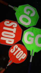 Stop & Go traffic signage (BACK TO BACK)Top Quality  REVERSIBLE Road Safety Traffic Sign signage traffic sign applicable for congestion and school