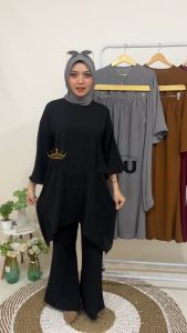 SETELAN BAJU CALISA WANITA KEKINIAN SET FASHION MUSLIM MURAH TERLARIS CRINKLE PREMIUM TERBARU
