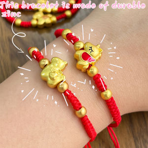 2026 Chinese Year Of The Horse Red Rope Braided Bracelet Lucky Zodiac Horse Amulet Bracelet Handrope Women Men Spring Festival Gift