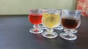 แก้วใส่น้ำสำหรับถวายพระ 40ml แบบวินเทจ 409038203756 แก้วไวน์จิ๋ว รูปทรงกลม