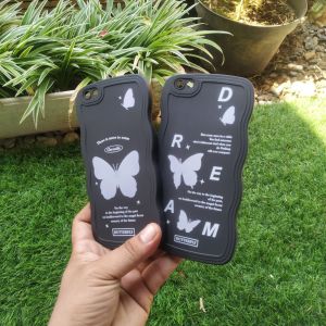 Kesing Vivo 1601 1602 1612 1713 1719 1609 V5 v5s v5 lite y65 y66 y67 softcase Gelombang Black Motif Kupu Kupu Case Casing Cesing Cover Silicone Silikon Lentur