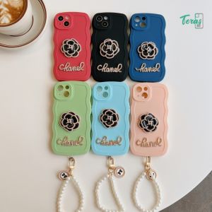 TA GC13 Softcase Wavy Flower 3D Lanyard Untuk 6 6 PLUS 7 SE 2020 7 PLUS 8 PLUS X XS XR XS MAX 11 11 PRO 11 PROMAX 12 12 PRO 12 PROMAX 13 13 PRO 13 PROMAX 14 14 PRO 14 MAX PLUS 14 PROMAX