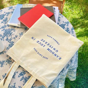 Dailybag Canvas Bag Minimalist Letter Original Niche Design Easiest for Match Student Book Carrying Stylish Artistic Canvas Bag