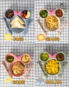 Mangkok Mickey Bahan Jerami / Piring anak Mickey mouse / Mangkuk Makan anak2