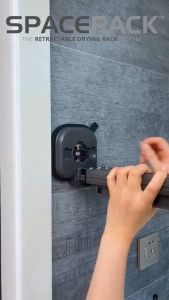 🔥【SG Ready Stock】Non Punching Suction Cup Folding Clothes Hanger For Indoor Use Portable Balcony Invisible Telescopic Hanging Window Clothes Pole Artifact