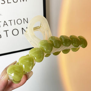 Large Size Shark Clamp Hair Clip Womens New 2024 Elegant Acetate Heart Hair Clip Sweet Style Fresh out Fashion Accessories