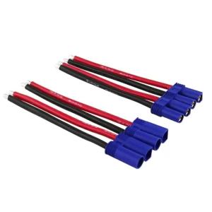 Cáp Nối EC5 Đực Cái 5mm Dây Dẫn Silicon 12AWG Dài 100mm Dùng Cho Bộ Sạc Pin RC Xe FPV Thuyền - Linh Kiện Điện Tử
