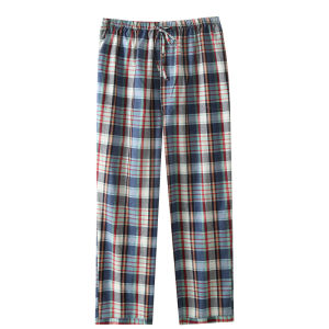 Mens Casual Cotton Sleepwear Pants High Waist Long Pants Autumn Home Wear Comfortable Breathable Youth Printed Drawstring Trousers