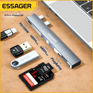 Essager 5 Trong 1 hub USB Loại C Adapter 4K 30Hz đầu kết nối HDMI trạm nối Cho Máy Tính Xách Tay