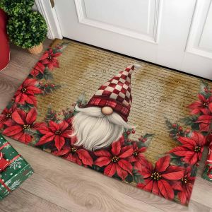 VIKAMA Christmas Cartoon Christmas Dwarf Carpet Home Decoration Interior And Exterior Non-Slip And Wear-Resistant Door Mat