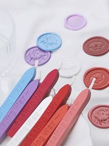 火漆印章自带棉芯蜡条可自燃融化蜡粒蜡条色彩丰富多彩蜡质丝滑DIY火漆印章信封封蜡条