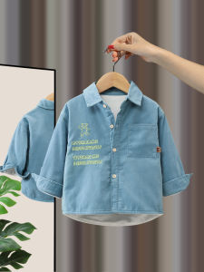 Thickened Fleece Lined Corduroy Shirt Long Sleeve Boys Winter Fashionable Outfit Childrens Clothing Baby Boys Casual Shirt