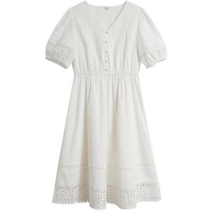 INMAN | French Lace Embroidery Waist Shaping Dress