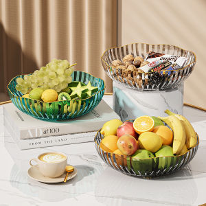 Luxurious Transparent Fruit Bowl High Aesthetic Value Home Use Snack Fruit Plate Living Room Coffee Table Candy Dry Fruit Box