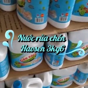 Combo 2 Can Nước rửa chén HAOSEN Siêu Sạch Siêu Bọt 2kg-3kg6 Chiết Xuất Chanh Sạch Bóng Vết Dầu Mỡ