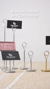 Brewsuniq - Longbottom Menu Card Holder Series / Penjepit Kartu Meja Minimais Cafe Restoran Cantik Unik Dekorasi