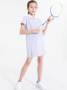 Girls Tennis Skirt Dress Quick Dry Sports Uniform Large Children Polo Dress Summer Thin Straight Tube Polyester Fiber Dress