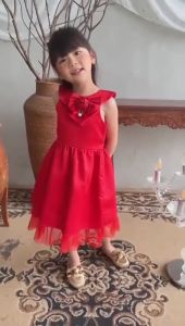 Two Mix Baju Anak Perempuan Fashion - Dress Anak Perempuan Bahan Satin Usia 1-12 Tahun 4235