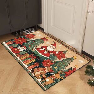 VIKAMA Christmas Decorative Doormat Non-Slip & Durable Entrance Hallway Doormat Bathroom Rug Festive Home Decor