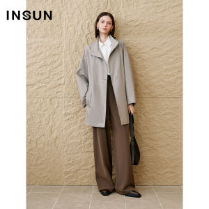 Insun Intelligent High Sensation Cotton Feel Stand Collar Windbreaker Jacket Autumn 2025 Womens Premium Fashion Outerwear
