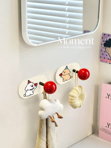 Creative Ball Shaped Adhesive Hooks Strong Load Bearing No Trace Wall Stickers Hooks for Hanging Keys Iron Bottom Column Aluminum Plastic Ball