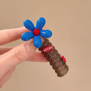 Dây Buộc Tóc Hoa Xanh Dành Cho Nữ Dây Đàn Hồi Cao Phụ Kiện Tóc Dây Buộc Tóc Bằng Cao Su Dây Buộc Tóc Thời Trang Dây Buộc Tóc Phong Cách Mới