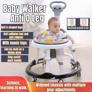 【SG Stock】Baby Walker Music Anti O Leg Foldable Adjustable Height Push Toddler Car Walk learning anti-o-legs