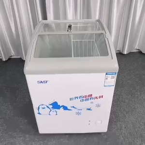 Ice cream cabinet 159L/148L/128L refrigerated freezer display cabinet glass door curved cabinet
