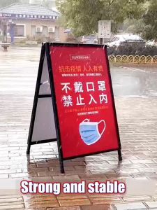 Foldable banner stand Shop door sign Single and double sided easy to carry banner stand