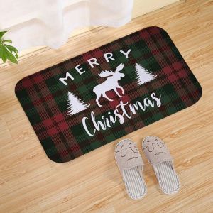 Thảm Cửa Giáng Sinh VIKAMA Có In Hình Người Tuyết Và Tuần Lộc Thảm Chào Mừng Chống Trượt Dùng Trong Nhà Và Ngoài Trời Trang Trí Ngày Lễ Phong Cách Hiện Đại Thảm Cửa Trước Lối Vào Bằng Polyester