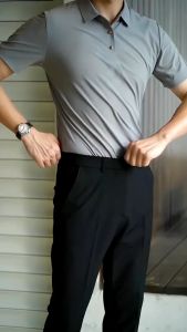 Quần âu nam cao cấp màu đen DVMEN cạp chun co giãn chất vải cotton co giãn 4 chiều dáng slimfit chống nhăn