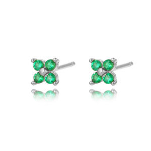 Trendy Cute Sweet Flower Zircon Stud Earring For Women Classic Shiny Stud Earrings Fashion Small Ear Female Jewelry