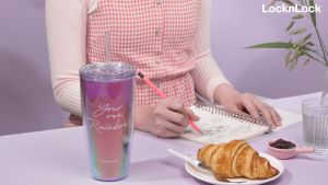 Ly nhựa LocknLock 750ml HAP507 HAP522 - Hàng chính hãng có nắp đậy 2 lớp cách nhiệt dung tích lớn tặng kèm cọ rửa và ống hút - JoyMall