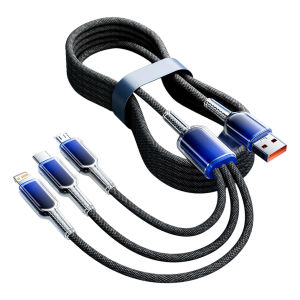 Cáp Sạc Nhanh 240W 3 Trong 1 Đa Năng Chất Liệu Nylon Bện Đầu Chuyển USB-C Micro Dùng Được Cho Nhiều Thiết Bị