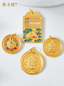 วิธีการดั้งเดิม Sha Jin Huang พระเจ้าสร้อยคอจี้ Hankati โลหะผสมเงินชุบทอง Charms คุณสมบัติเครือข่าย