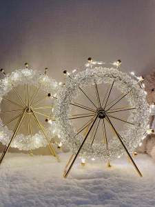 Creative DIY Handmade Starry Sky Ferris Wheel Night Lamp Glass Bead Tabletop Decoration Room Decor Glowing Nordic Style Home Ornament