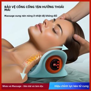 Gối Massage Cổ Và Đầu Di Động Cho Người Lớn Tích Hợp Chức Năng Kéo Giãn Hỗ Trợ Phục Hồi Cột Sống Cổ Chất Liệu Nhựa.