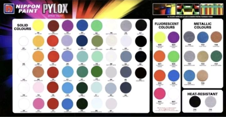 Pylam Color Chart PYLOX LAZER SPRAY PAINT | Lazada PH