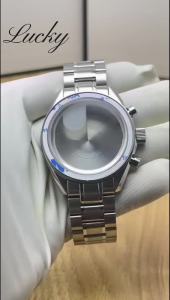 39.7mm Watch Stainless Steel Moon Back Cover Case Fit VK63 VK64 Movement Watch Accessories Suitable For 20mm Strap Watch Box