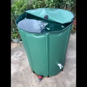 Ship Today Outdoor Rainwater Collector PVC Collapsible Water Storage Tank Large Capacity Water Dispenser with Tap Water Storage Bucket Water Container for Garden & Home Use