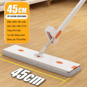 Cây lau nhà tự vắt thông minh bàn lau lớn 45cm lau 360 độ sàn nhà sạch khô nhanh Lusen KN45A