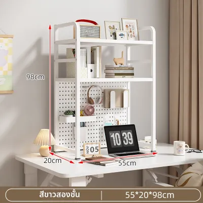 PINUIN | บอร์ดสีดำและสีขาว ชั้นวางของหลายชั้นสำหรับโต๊ะทำงาน
