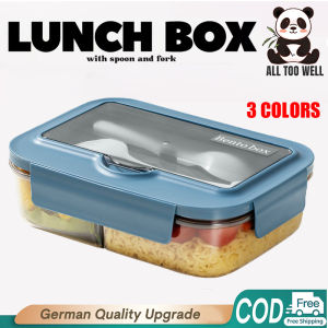 Plastic Lunch Box Leak Proof Microwave Safe Lunch Bento Box With Lid 2/3 Dividers Food Keeper Crisper