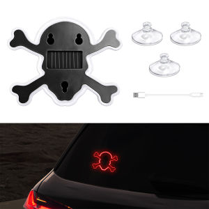 KEVANLY | Đèn LED Neon Hình Đầu Lâu Xương Chéo Năng Lượng Mặt Trời KEVANLY Có Đế Hút Trang Trí Halloween Sân Vườn Xe Cộ Phong Cách Art Deco Chất Liệu Nhựa IP55