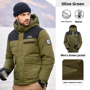 Jeep | Jeep Official Mens Outdoor Down Jacket Winter Thickened Sport Coat Windproof Warmth Workwear Outerwear Breathable Waterproof